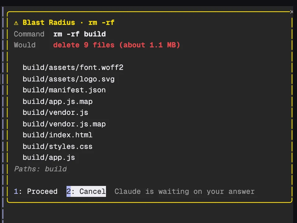 Blast Radius running in Claude Code