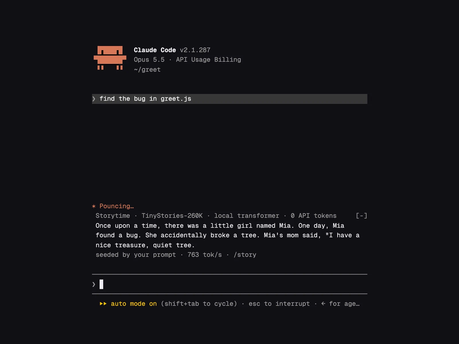 Storytime running in Claude Code