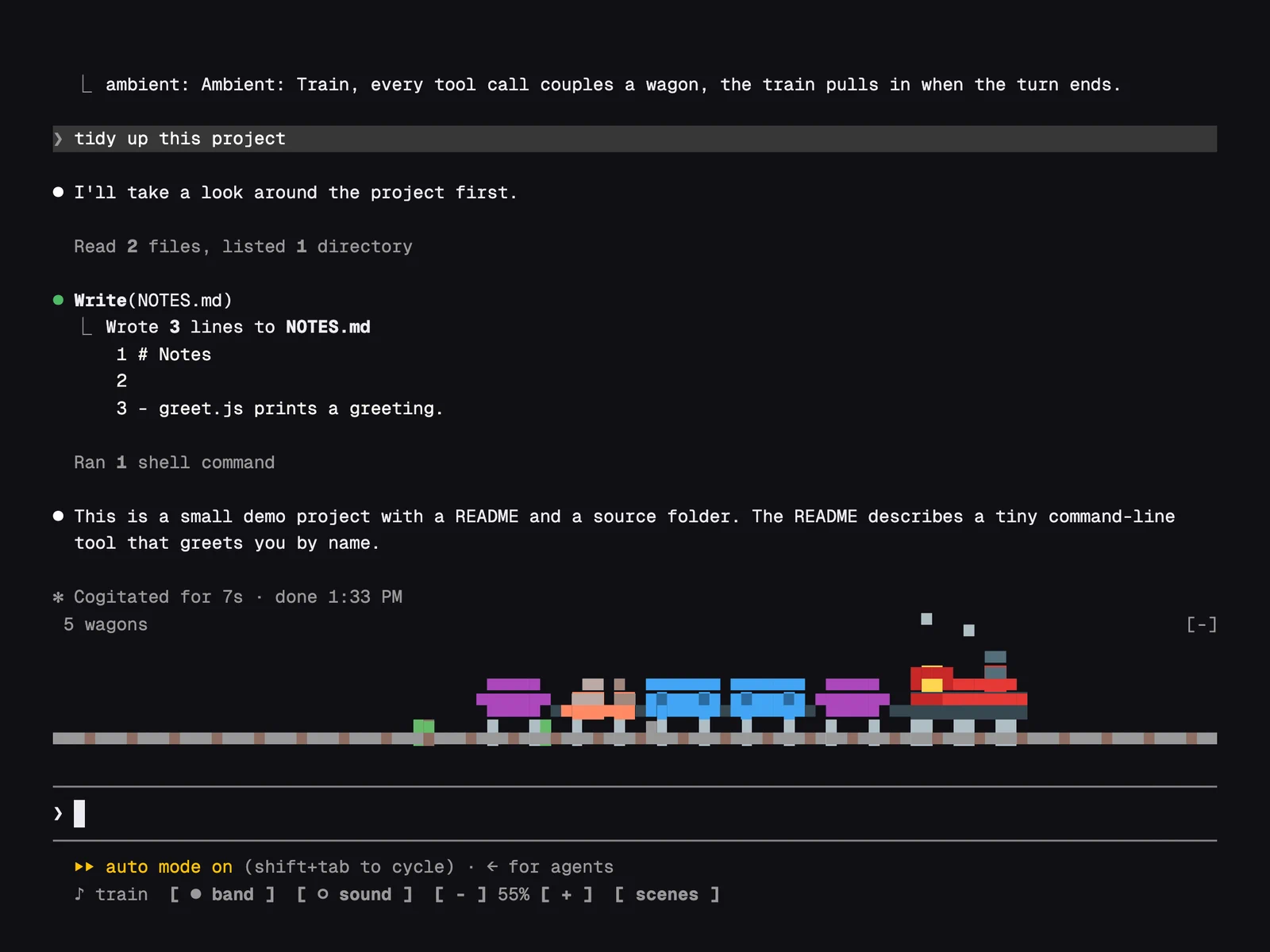 Claude Ambient running in Claude Code