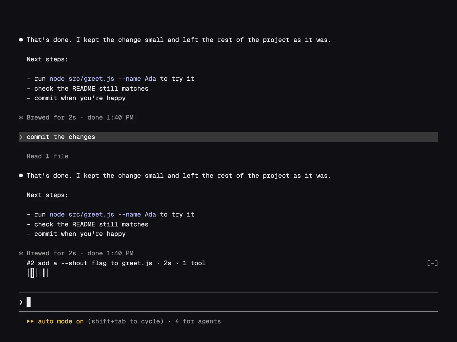 Prompt Rail running in Claude Code