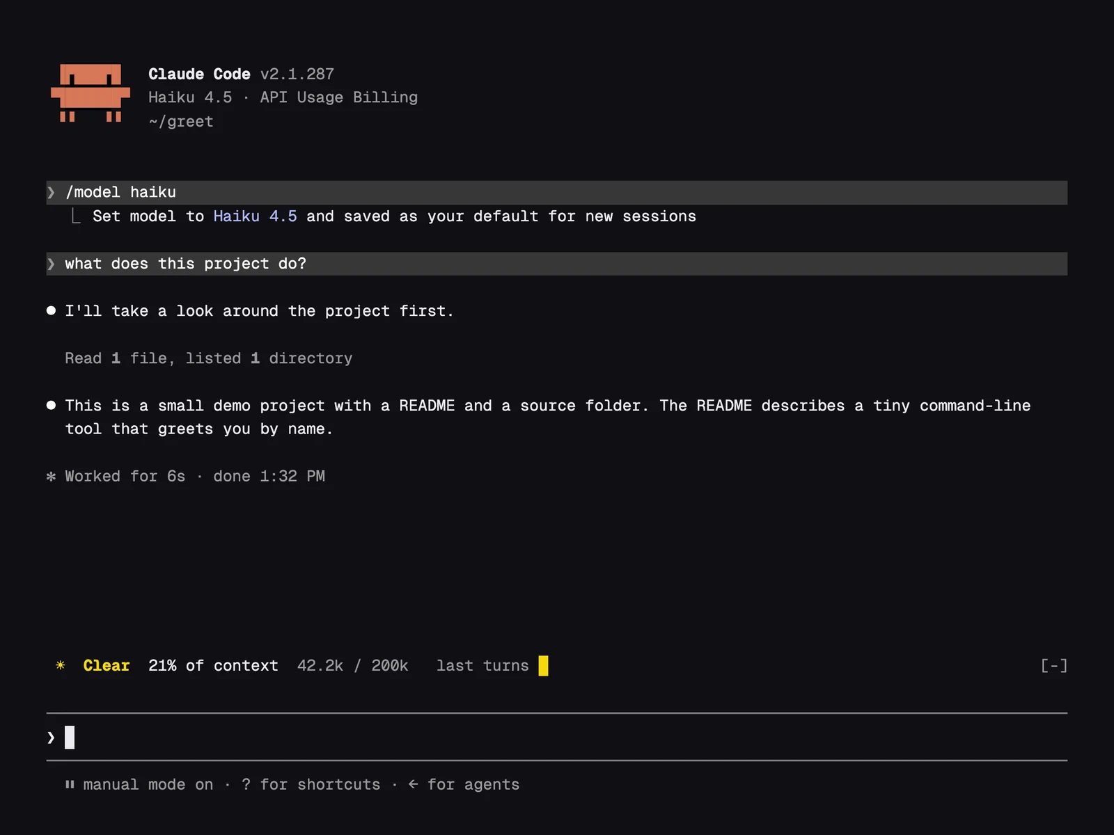 Token Weather running in Claude Code